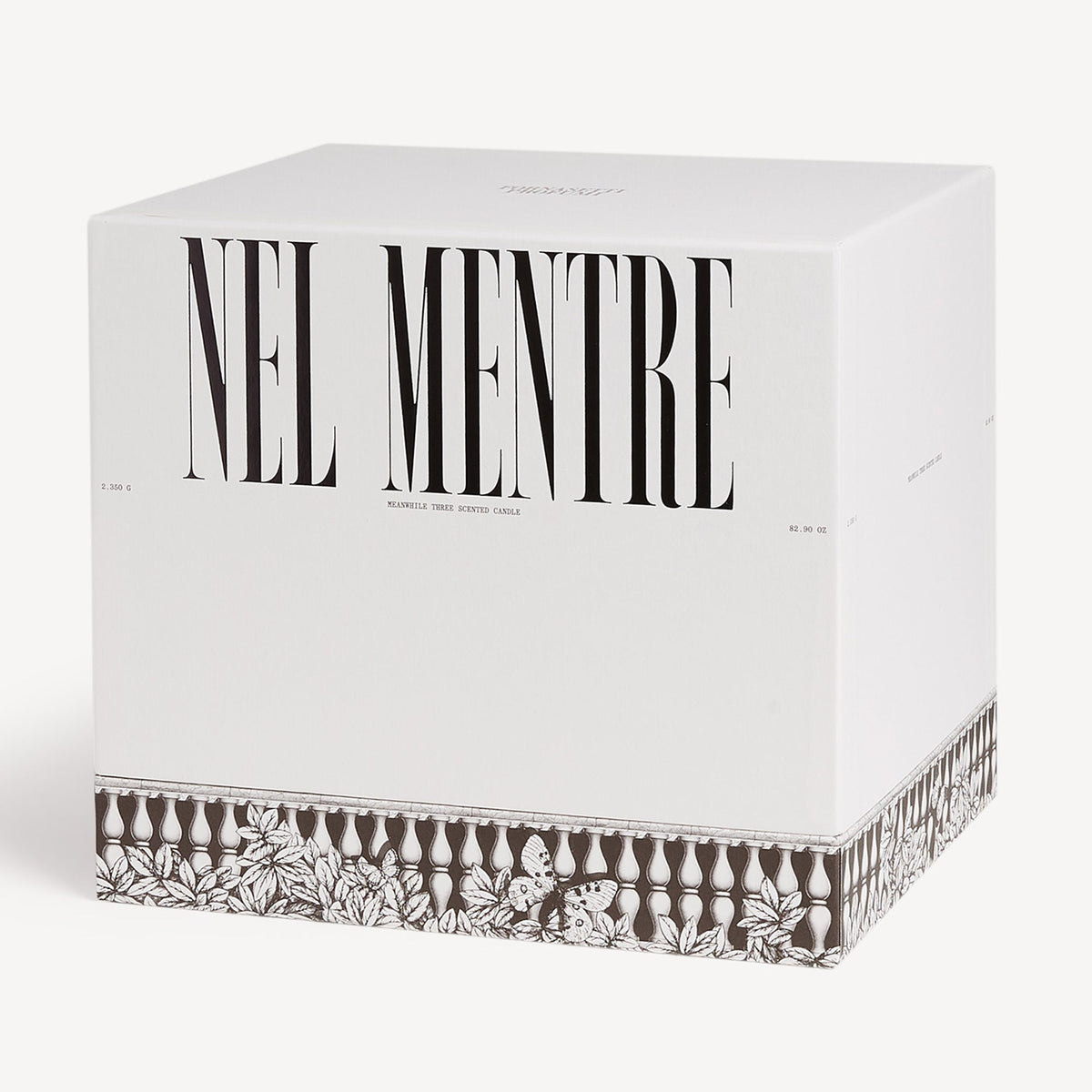 Set of three scented Candles NEL MENTRE - Giardino Segreto Fragrance - Farfalle e balaustra Décor