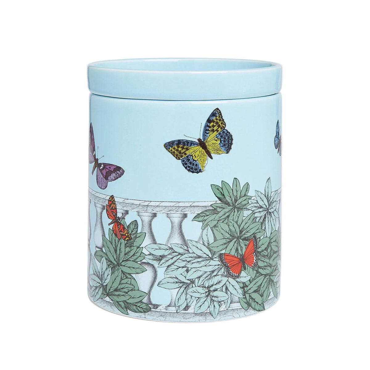 Large scented Candle NEL MENTRE - Giardino Segreto Fragrance - Farfalle e balaustra Décor
