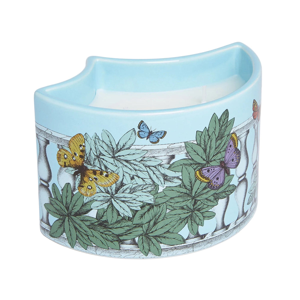 Vase scented Candle NEL MENTRE - Giardino Segreto Fragrance - Farfalle e balaustra Décor